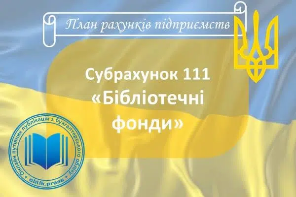 Субрахунок 111 "Бібліотечні фонди"