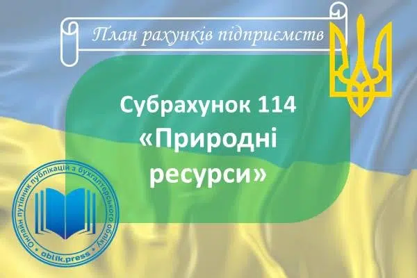 Субрахунок 114 "Природні ресурси"