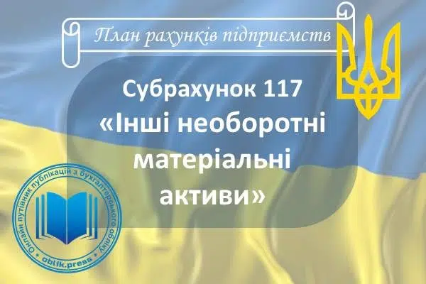 Субрахунок 117 "Інші необоротні матеріальні активи"