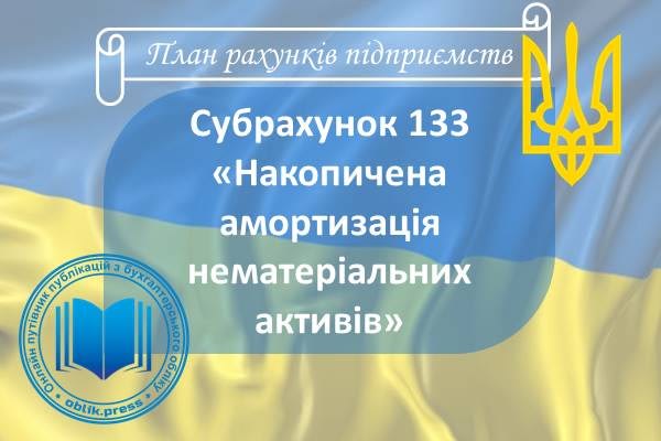 Субрахунок 133 "Накопичена амортизація нематеріальних активів"