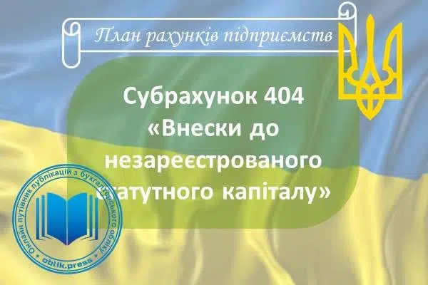 Субрахунок 404 "Внески до незареєстрованого статутного капіталу"