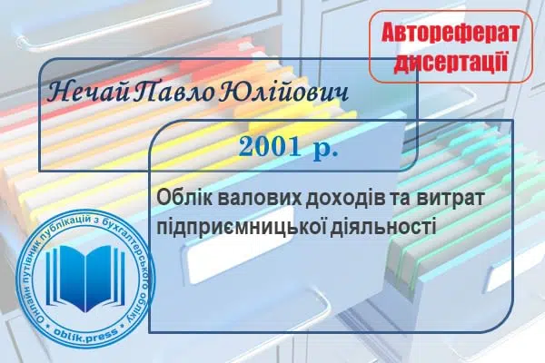 Облік валових доходів та витрат підприємницької діяльності
