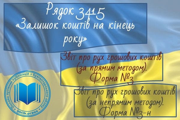 Рядок 3415 "Залишок коштів на кінець року"