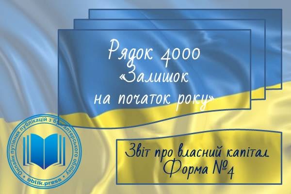 Рядок 4000 "Залишок на початок року"