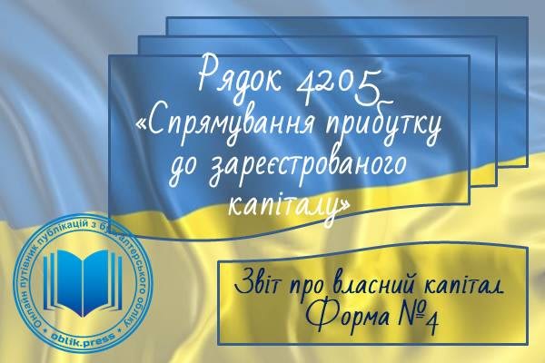 Рядок 4205 "Спрямування прибутку до зареєстрованого капіталу"