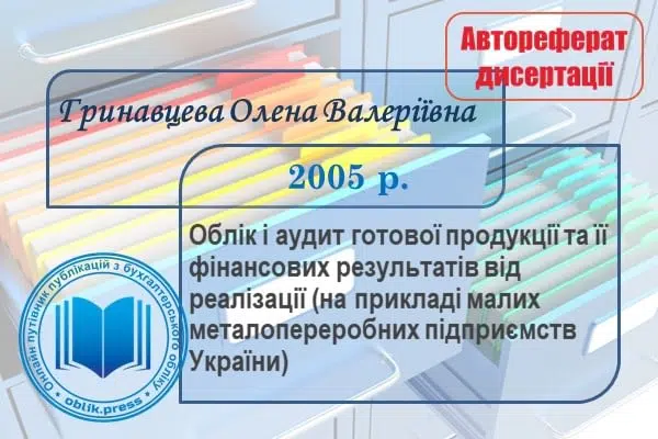 Облік і аудит готової продукції та її фінансових результатів від реалізації