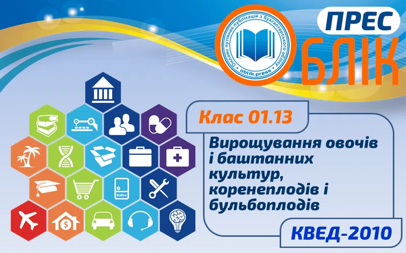 КВЕД-2010 Клас 01.13 "Вирощування овочів і баштанних культур, коренеплодів і бульбоплодів"