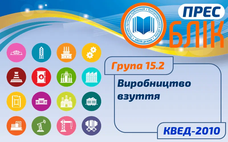 КВЕД-2010 Група 15.2 "Виробництво взуття"
