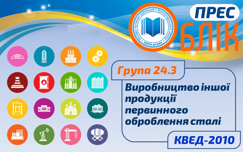 КВЕД-2010 Група 24.3 "Виробництво іншої продукції первинного оброблення сталі"