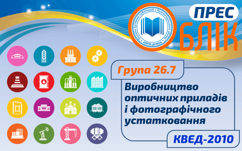 КВЕД-2010 Група 26.7 "Виробництво оптичних приладів і фотографічного устатковання"