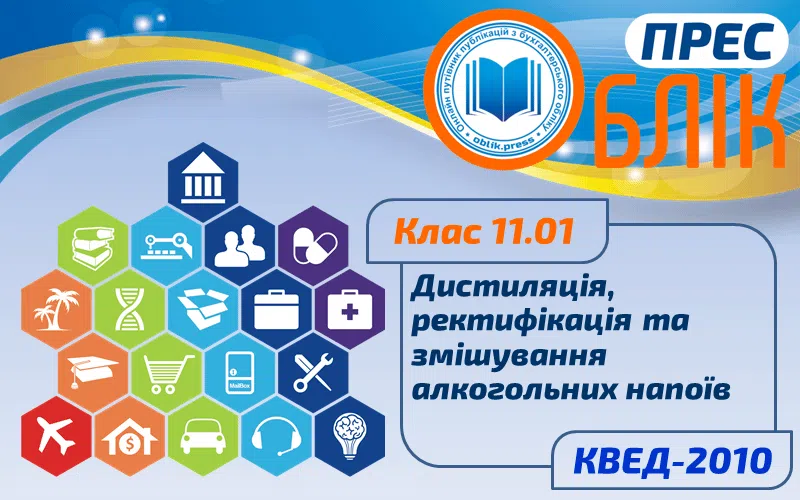 КВЕД-2010 Клас 11.01 "Дистиляція, ректифікація та змішування спиртних напоїв"