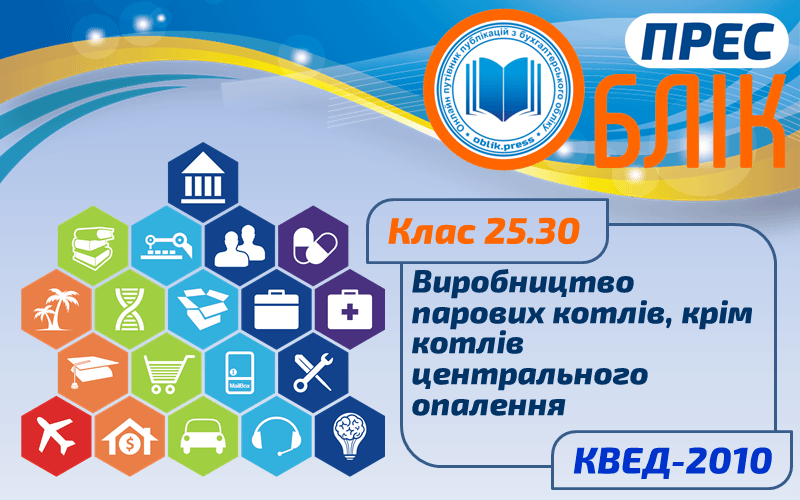 КВЕД-2010 Клас 25.30 "Виробництво парових котлів, крім котлів центрального опалення"