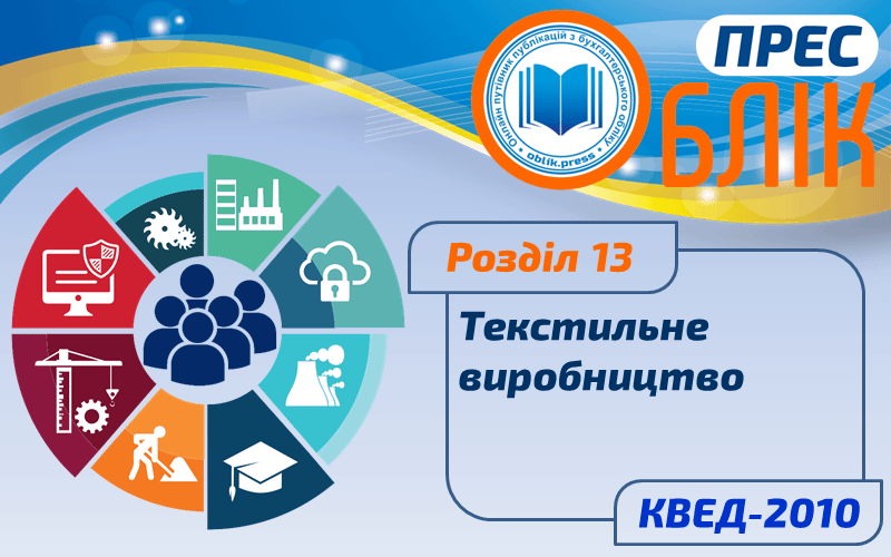 КВЕД-2010 Розділ 13 "Текстильне виробництво"