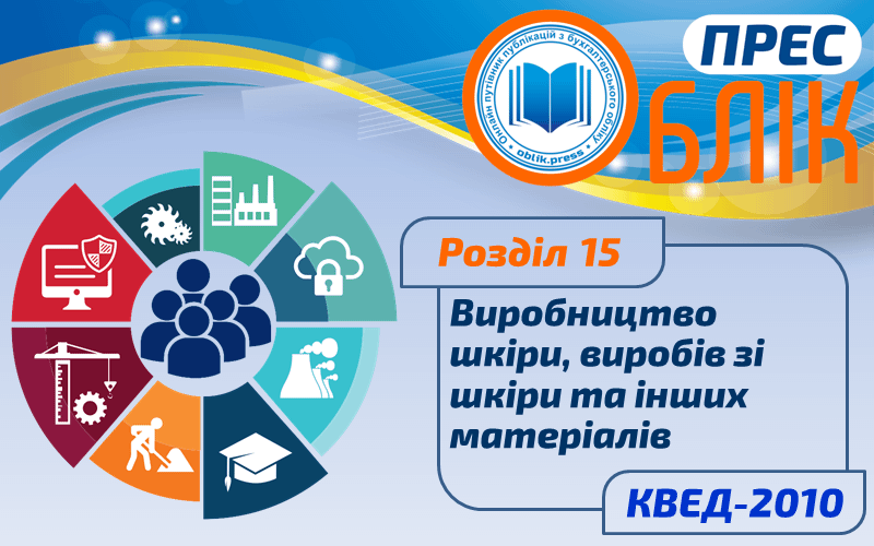 КВЕД-2010 Розділ 15 "Виробництво шкіри, виробів зі шкіри та інших матеріалів"