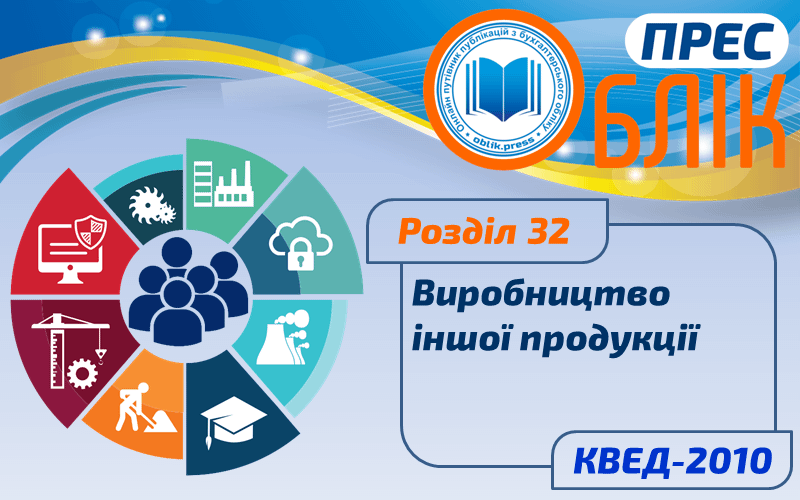 КВЕД-2010 Розділ 32 "Виробництво іншої продукції"